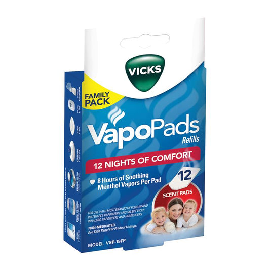 Vicks VapoPads Refills Family Pack - 12 Scent Pads for Ultimate Comfort - Auzzistore