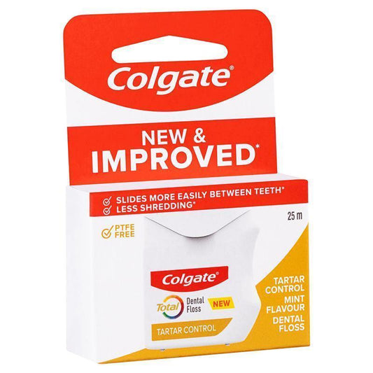 Colgate Total Tartar Control Dental Floss 25m - Mint Flavor for Superior Oral Care-Auzzi Store