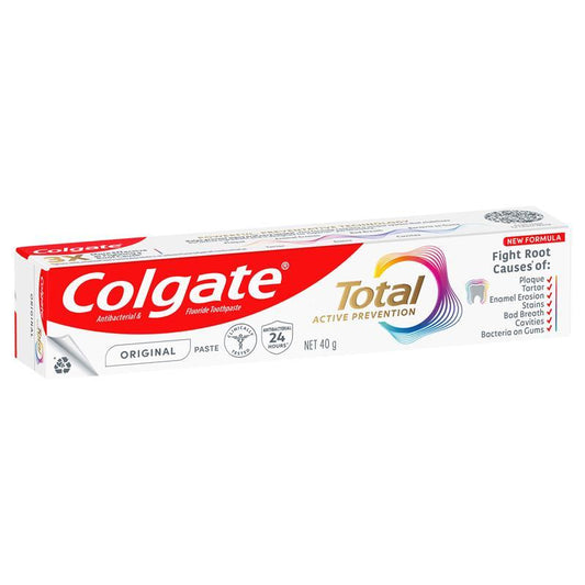 Colgate Total Active Prevention Original Toothpaste 40g - 24 Hour Antibacterial Protection - Auzzi Store