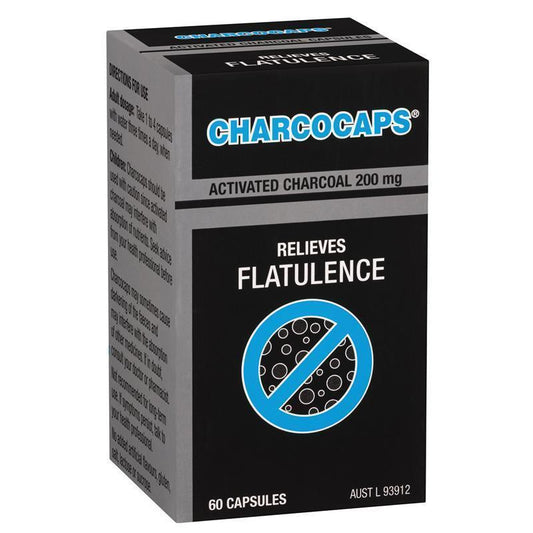 Charcocaps 200mg - 60 Activated Charcoal Capsules-Auzzi Store