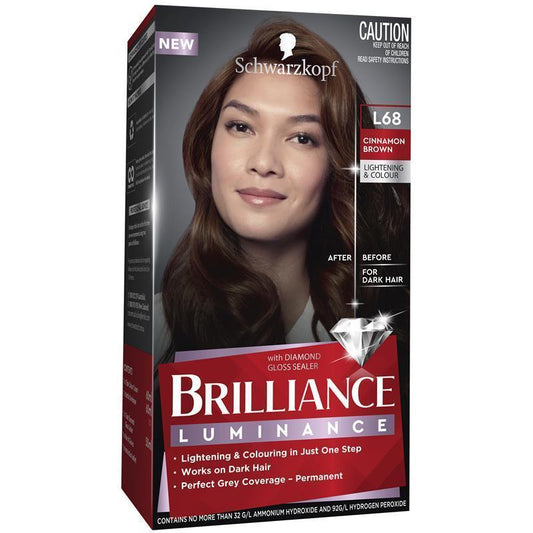 Schwarzkopf Brilliance L68 Cinnamon Brown - One-Step Colour & Lightening