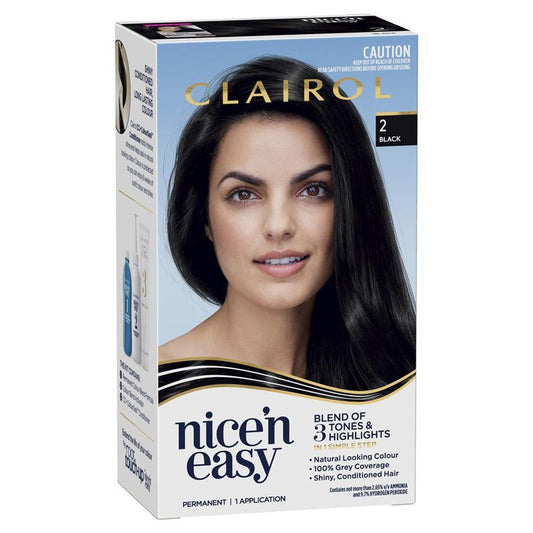 Clairol Nice N Easy 2 Black Permanent Hair Colour 173g