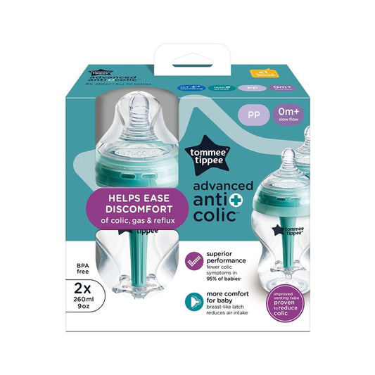Tommee Tippee Advanced Anti Colic 260ml Bottles - 2 Pack for Ultimate Comfort