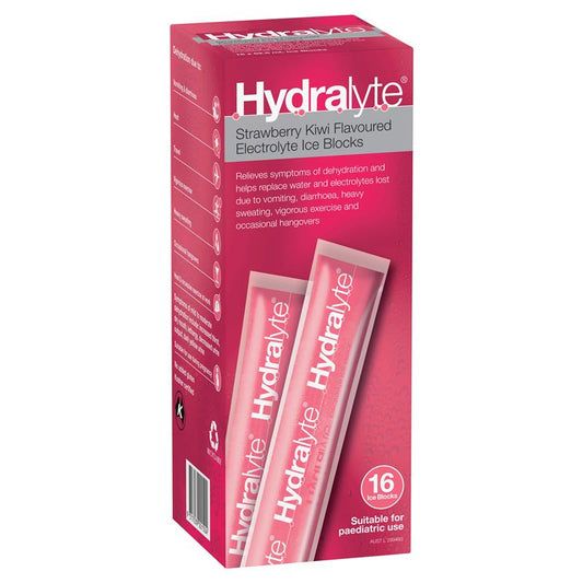Hydralyte Electrolyte Ice Blocks Strawberry Kiwi 16 - Refreshing Hydration on the Go - Auzzi Store