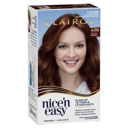 Clairol Nice N Easy 4.5RB Natural Reddish Brown Permanent Hair Colour - 173g
