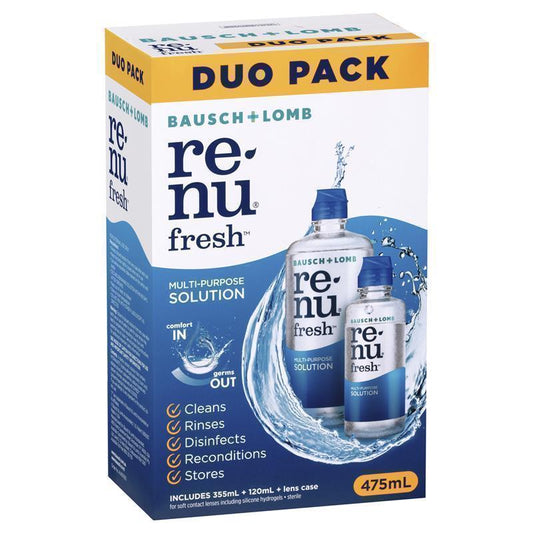 Bausch & Lomb Renu Fresh Multi-Purpose Solution Duo Pack - 355ml + 120ml-Auzzi Store