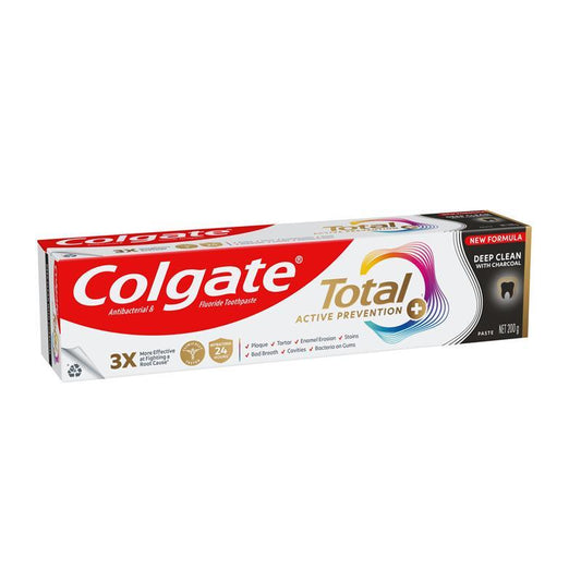 Colgate Total Active Prevention Deep Clean Toothpaste with Charcoal 200g - Auzzi Store
