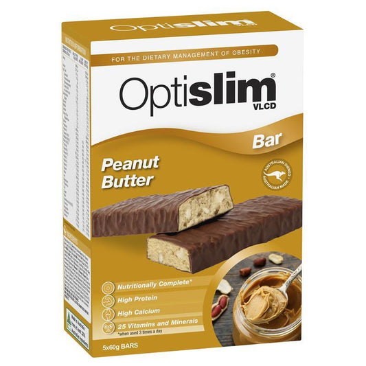 Optislim VLCD Bar Peanut Butter 5 Pack - Nutritional Meal Replacement