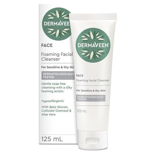 DermaVeen Face Foaming Cleanser 125ml - Hypoallergenic & Fragrance-Free - Auzzi Store