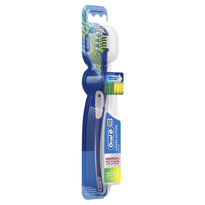 Oral-B Cross Action Indicator Toothbrush - Effective Plaque Removal