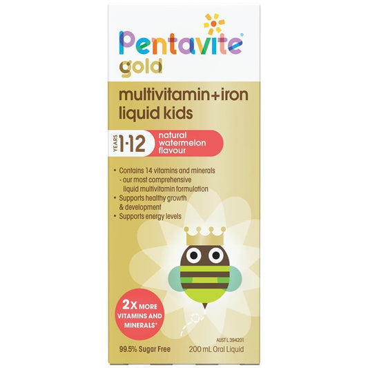 Pentavite Gold Kids Multivitamin Liquid with Iron 200ml