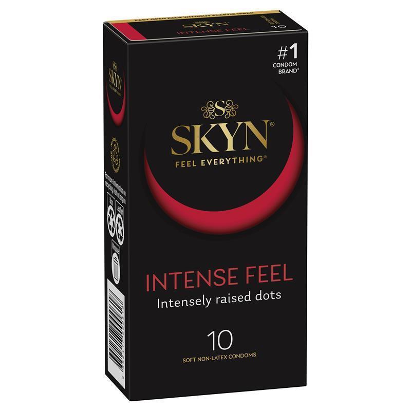SKYN Intense Feel Non-Latex Condoms 10 Pack – Textured for Maximum Pleasure