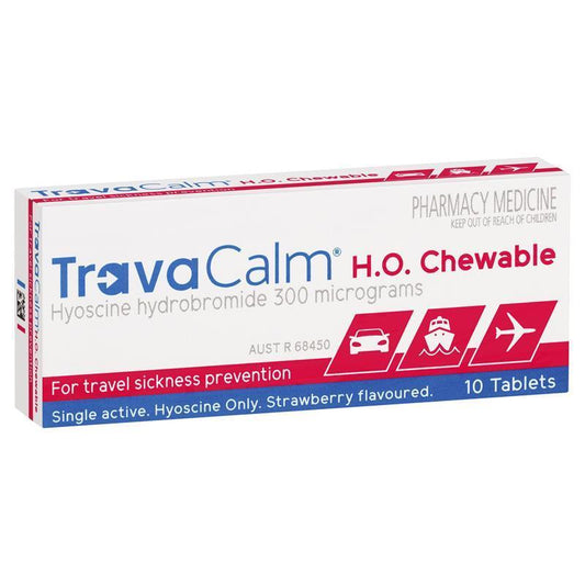 Travacalm Travel Sickness HO - 10 Chewable Tablets for Easy Relief - Auzzi Store