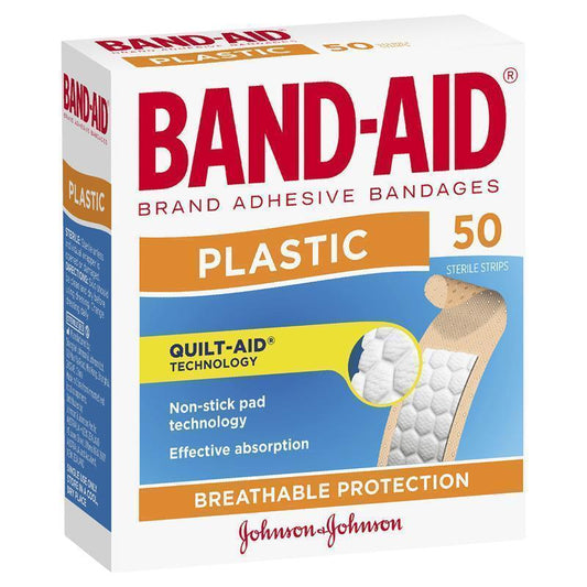 Band-Aid Plastic Strips - 50 Pack for Wound Care-Auzzi Store