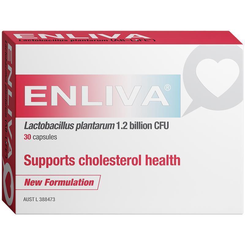 Enliva Probiotic Supplement - 30 Capsules, Lactobacillus plantarum, Cholesterol Support
