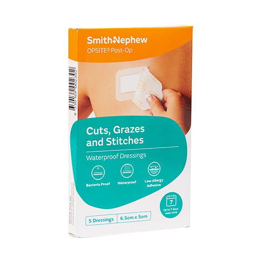Opsite Post-Op Waterproof Dressing 6.5cm x 5cm - 5 Pack-Auzzi Store