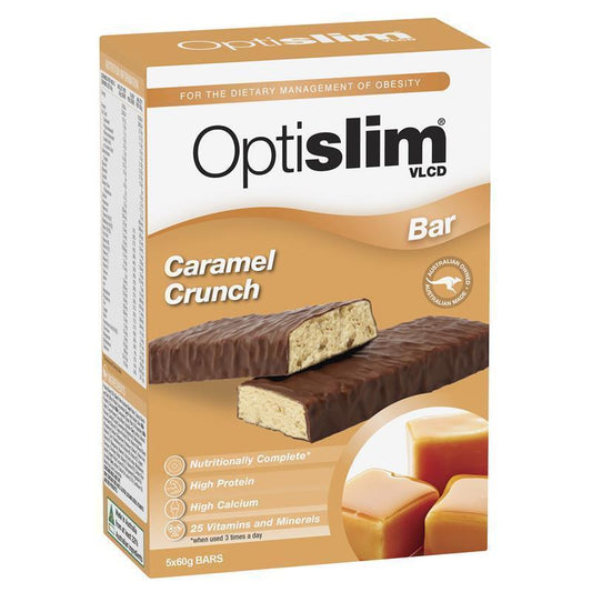 OptiSlim VLCD Bar - Caramel Crunch - 5 x 60g-Auzzi Store