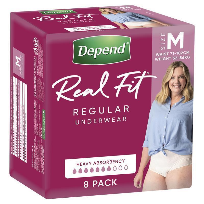Depend Women Real Fit Underwear - Medium 8 Pack for Ultimate Comfort-Auzzi Store
