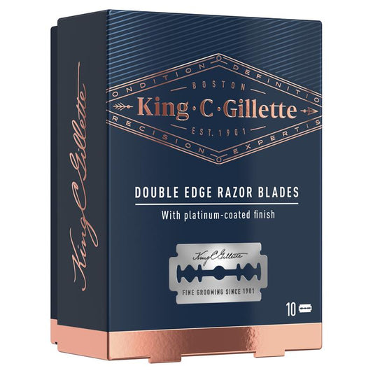King C Gillette Platinum Stainless Steel Safety Razor Blades - 10 Blades – view 2