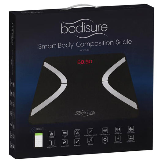 BodiSure Smart Body Bluetooth Composition Scale Black - Track Your Health Effortlessly