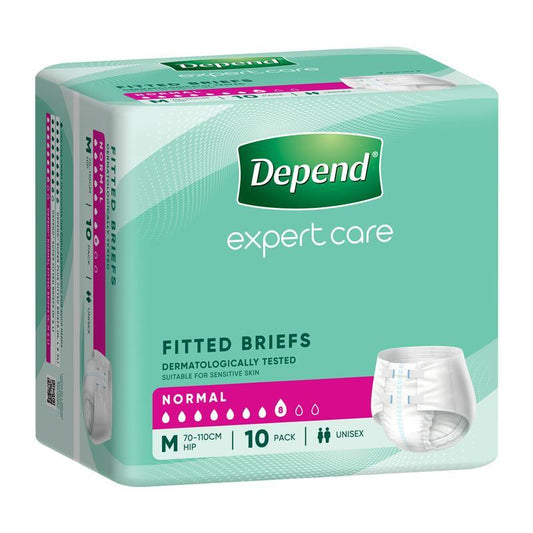 Depend Fitted Briefs Medium - 10 Pack for Ultimate Incontinence Protection - Auzzistore