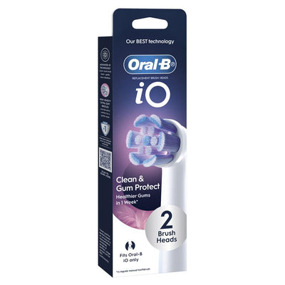 Oral-B iO Clean & Gum Protect Brush Head Refills - White, 2 Pack