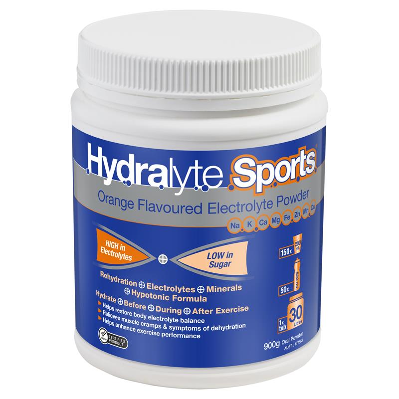 Hydralyte Sports Orange Electrolyte Powder 900g Tub - Auzzi Store