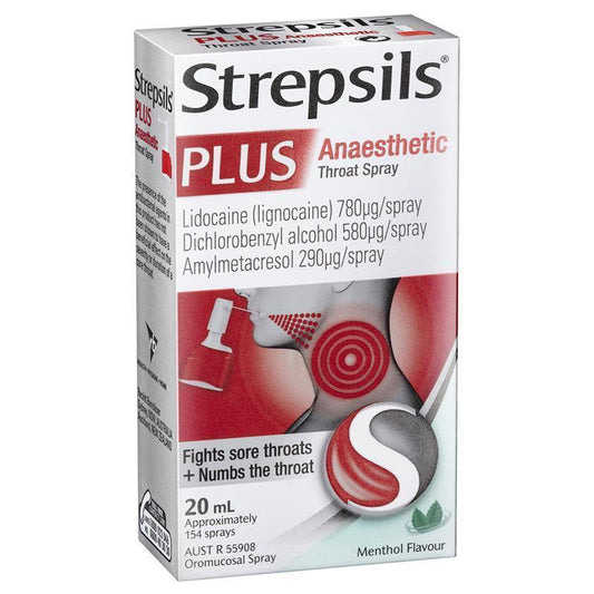 Strepsils Plus Sore Throat Numbing Spray - 20ml-Auzzi Store