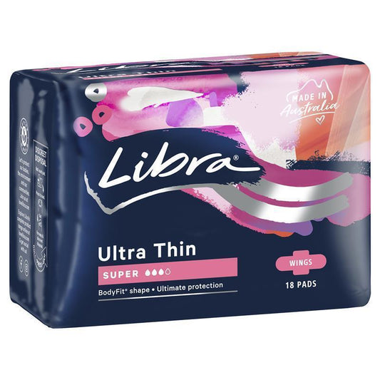 Libra Ultra Thins Pads with Wings Super - 18 Pack-Auzzi Store