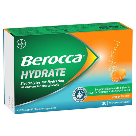 Berocca Hydrate Orange 20 Effervescent Tablets