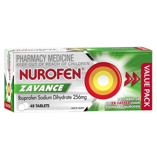 Nurofen Zavance Fast Pain Relief Tablets 48 Pack 256mg Ibuprofen - Quick Relief - Auzzi Store
