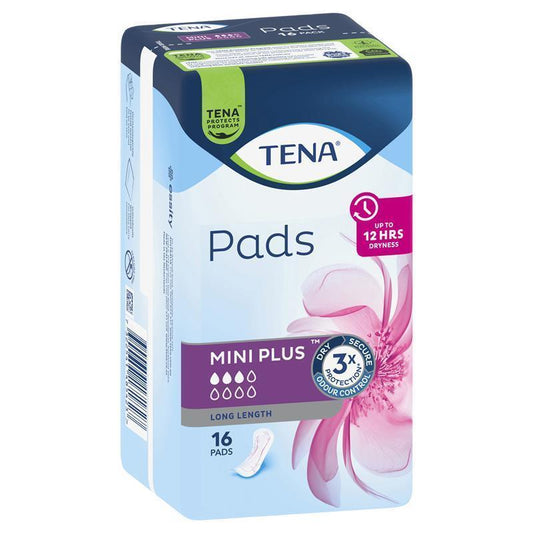 TENA Ultrathin Mini Plus Incontinence Pads 16-Pads– Triple Protection