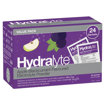 Hydralyte Apple Blackcurrant Oral Rehydration Sachets - 4.9g x 24