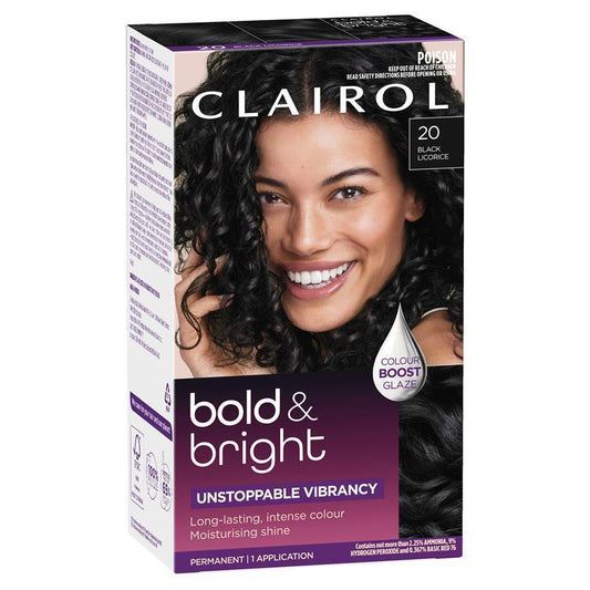 Clairol Bold & Bright Permanent Hair Colour 20 Midnight Black - Deep & Rich