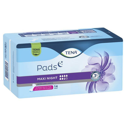 TENA Maxi Night Pads 14-Pads– Extra Absorbency & Lie Down Protection