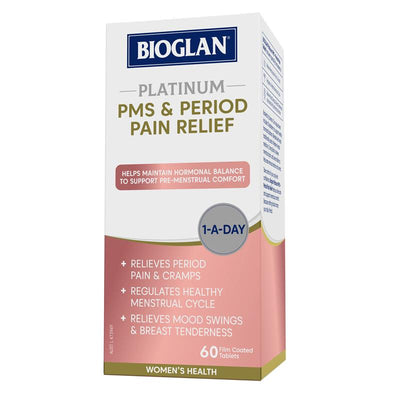 Bioglan Platinum PMS & Period Pain Relief - 60 Tablets for Menstrual Comfort
