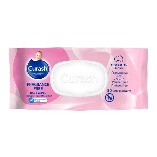 Curash Babycare Fragrance Free Wipes 80 - Gentle Care for Sensitive Skin-Auzzi Store