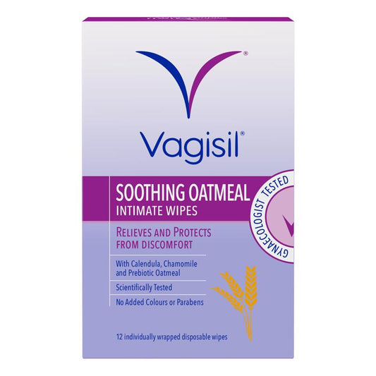 Vagisil Soothing Oatmeal Wipes - 12 Pack | Gentle Feminine Care-Auzzi Store