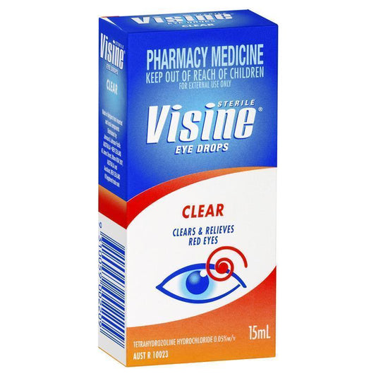 Visine Clear Eye Drops 15mL - Quick Relief for Red, Irritated Eyes-Auzzi Store
