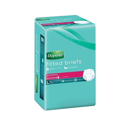 Depend Fitted Briefs Large - 8 Pack for Superior Incontinence Care-Auzzi Store