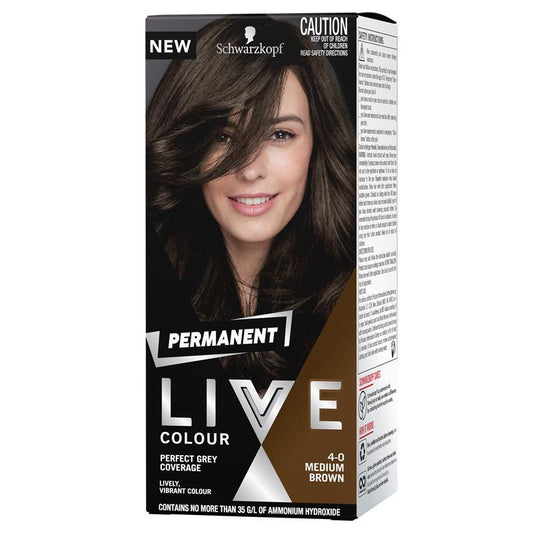 Schwarzkopf Live Colour Permanent Medium Brown Hair Dye - 50ml