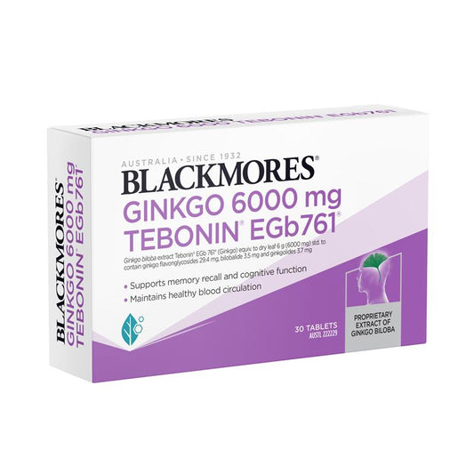 Blackmores Ginkgo 6000mg - 30 Tablets for Enhanced Brain Function-Auzzi Store