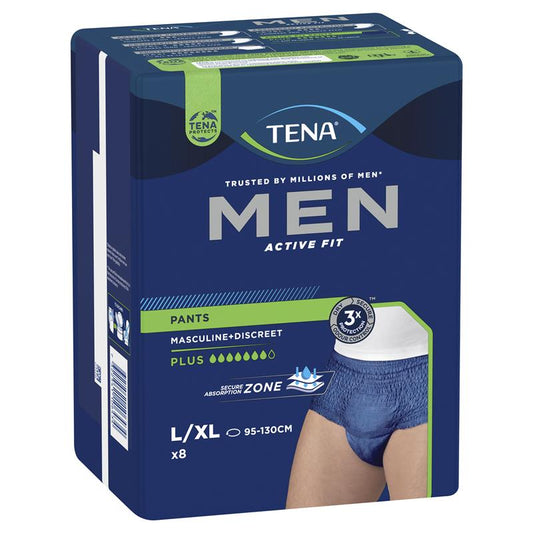 TENA Men Active Fit Plus Incontinence Pants - Large 8 Pack - Auzzi Store