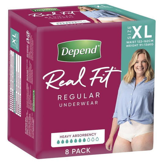 Depend Real Fit Underwear Female Extra Large 8 Pack - Discreet Protection for Women-Auzzi Store