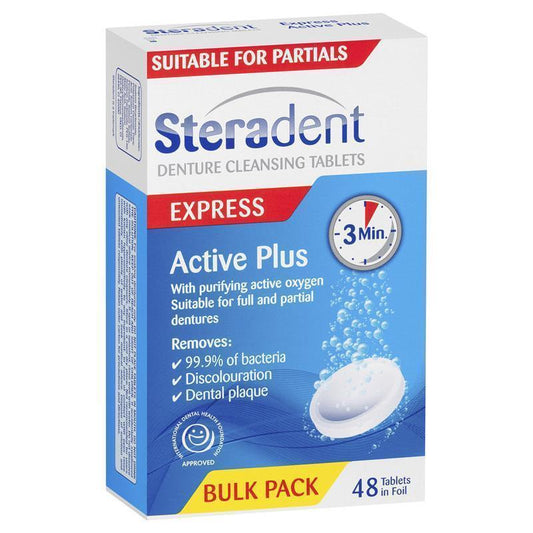 Steradent Active Plus Denture Cleansing 48 Tablets-Auzzi Store