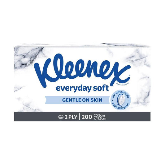 Kleenex Everyday Facial Tissues 200 Pack - Soft & Absorbent