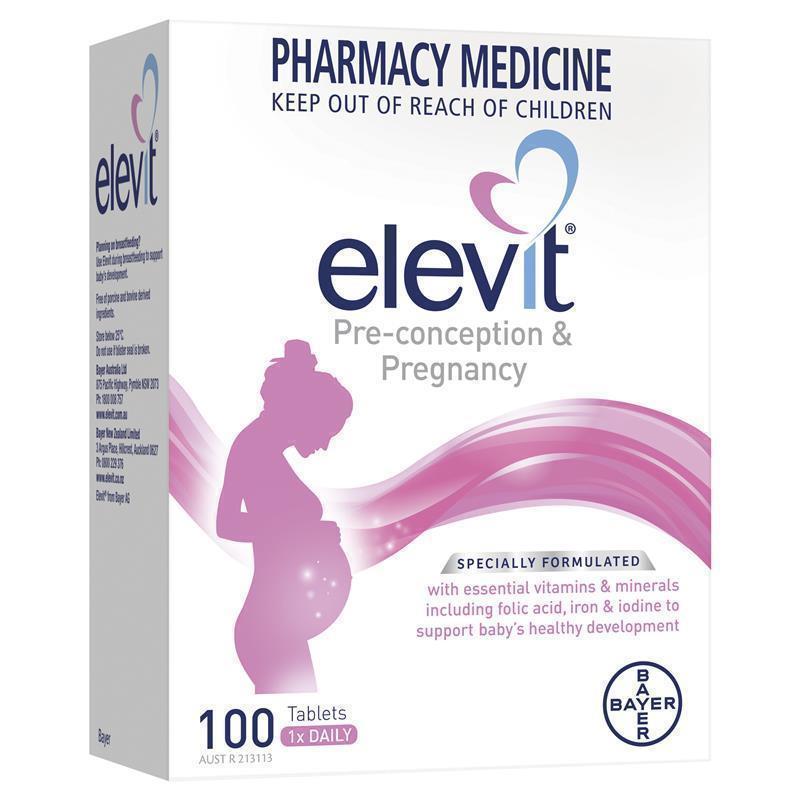 Elevit Prenatal Multivitamin Tablets - 100 Count with Folic Acid & Iron