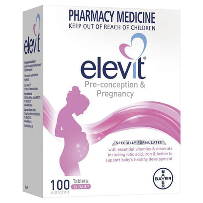 Elevit Prenatal Multivitamin Tablets - 100 Count with Folic Acid & Iron