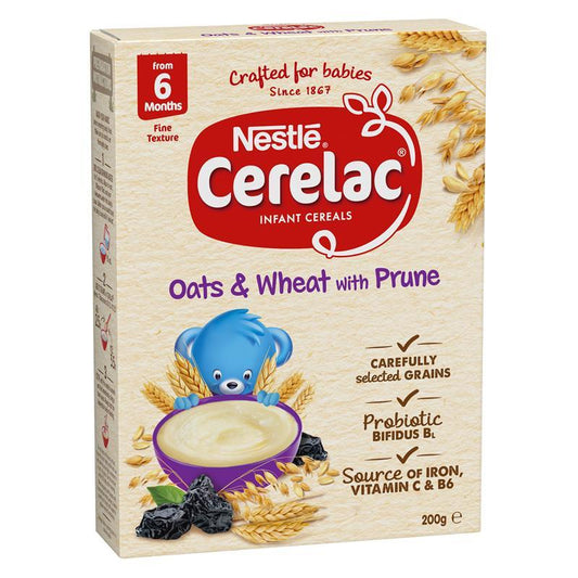 Nestle CERELAC Oats & Wheat with Prune Baby Cereal Stage 2 – 200g-Auzzi Store