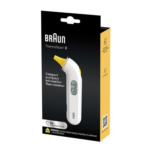 Braun ThermoScan 3 Ear Thermometer - Quick & Accurate Temperature Monitoring